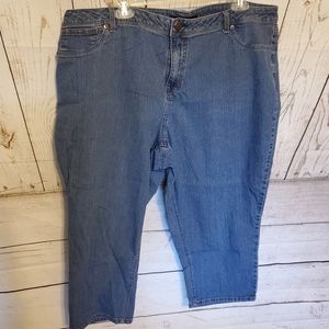 AG Denim high rise medium wash denim Bermuda shorts blue 22W